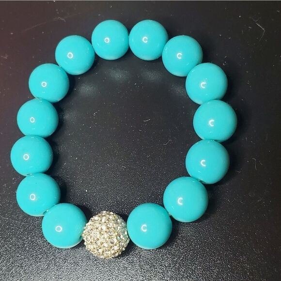 Blue bubble beaded elegant timeless bracelet - Picture 1 of 2